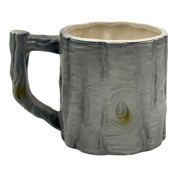 Vintage 3D Small Mug Worried Looking Owl in Gray Tree with Branch Handle READ - Picture 5 of 6